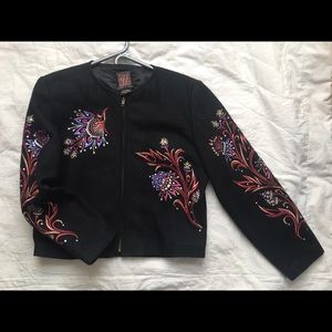 Embroidered Jacket Black szXL